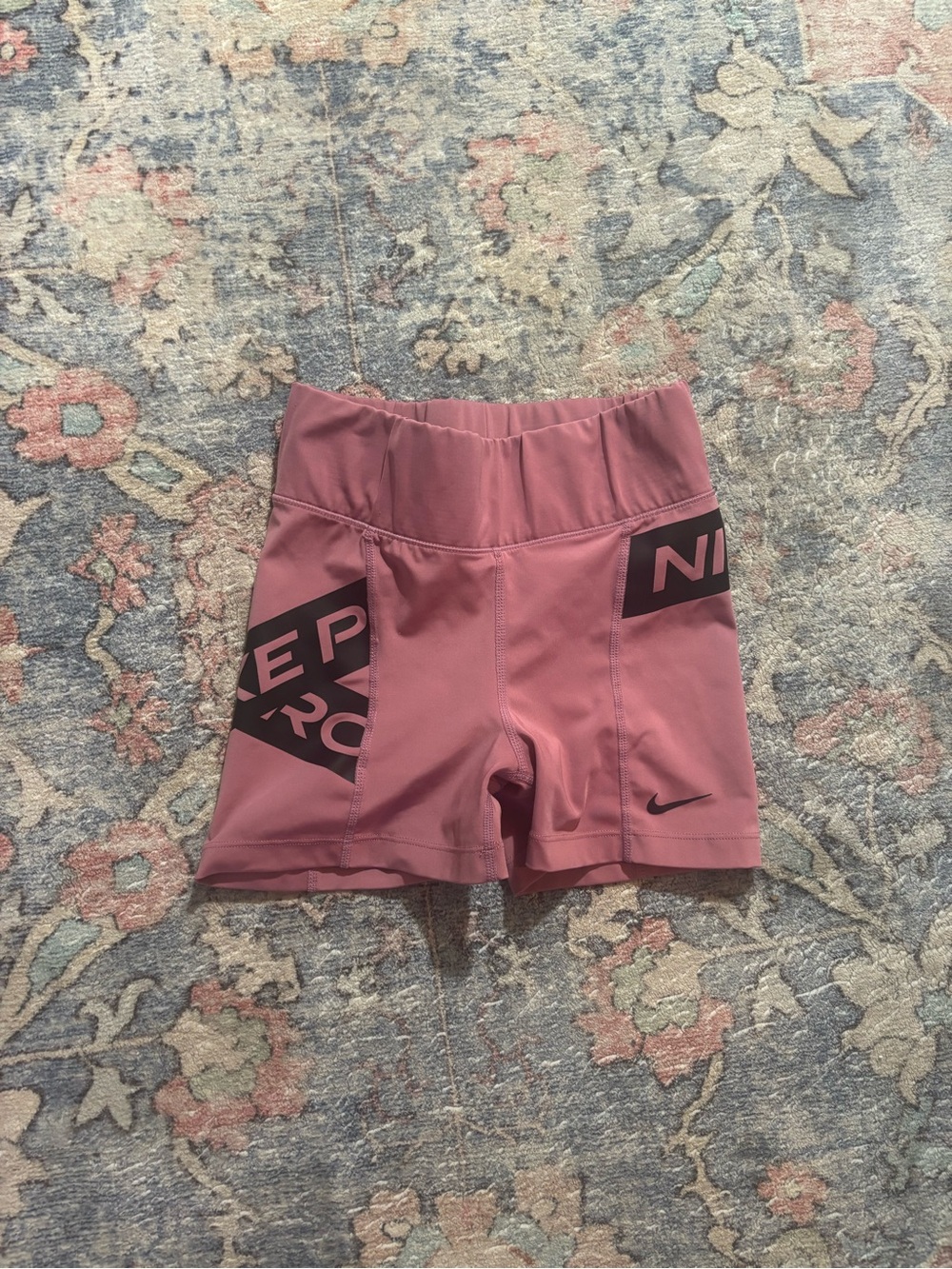 Nike Rose Pink Performance Bike Shorts with Black Logos